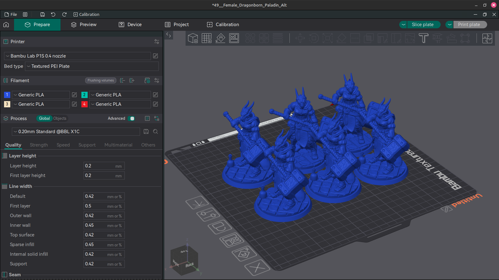 Screenshot of creating copies with clone in orcaslicer